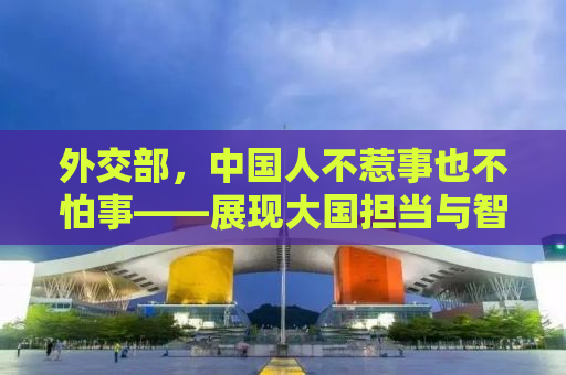 外交部，中国人不惹事也不怕事——展现大国担当与智慧