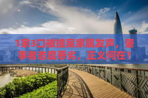 1家3口被撞案家属发声，肇事者态度恶劣，正义何在？