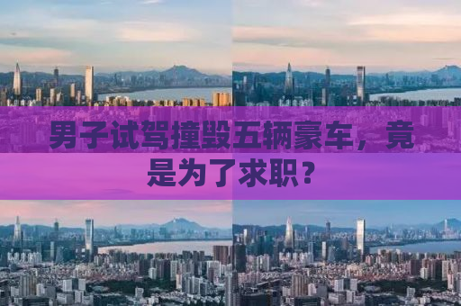 男子试驾撞毁五辆豪车，竟是为了求职？