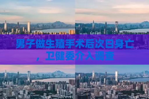 男子做生殖手术后次日身亡，卫健委介入调查
