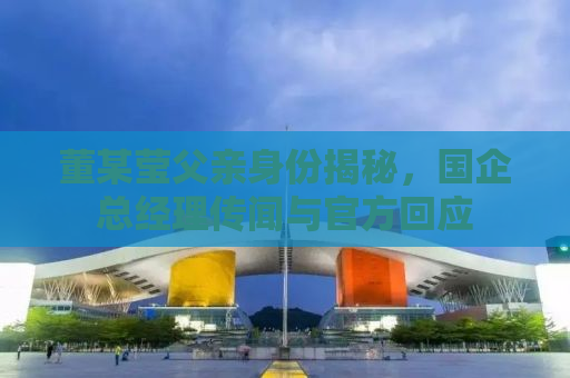 董某莹父亲身份揭秘，国企总经理传闻与官方回应