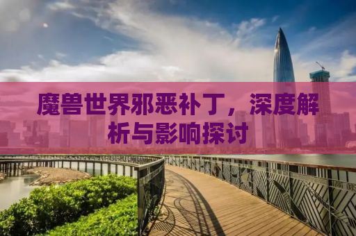 魔兽世界邪恶补丁，深度解析与影响探讨